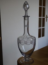 SAINT LOUIS ANCIENNE CARAFE A VIN OU EAU CRISTAL GRAVURE MODELE VENDOME 1920