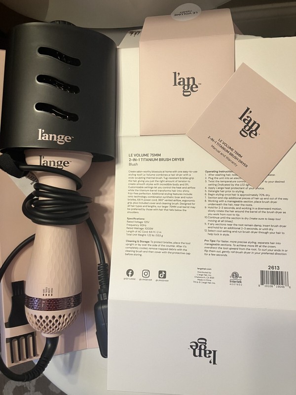 L'ange Hair Le Volume 75mm 2-in-1 Titanium 2613  - Blush (NEW/DEFECT)