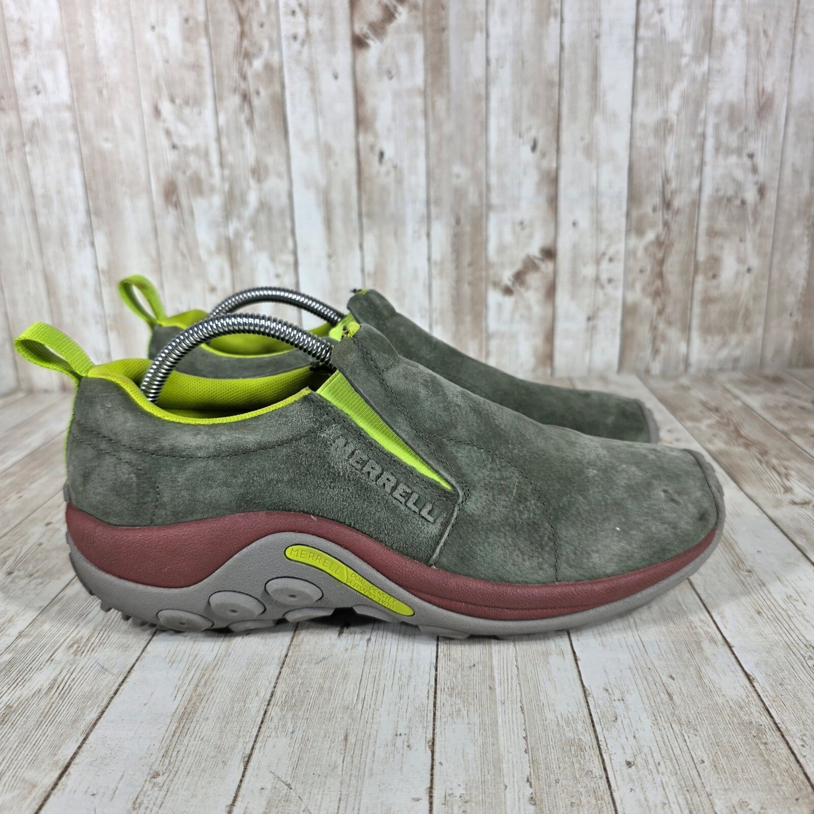 Scarpe da passeggio Merrell Jungle Moc slip on comode casual verde oliva taglia 9