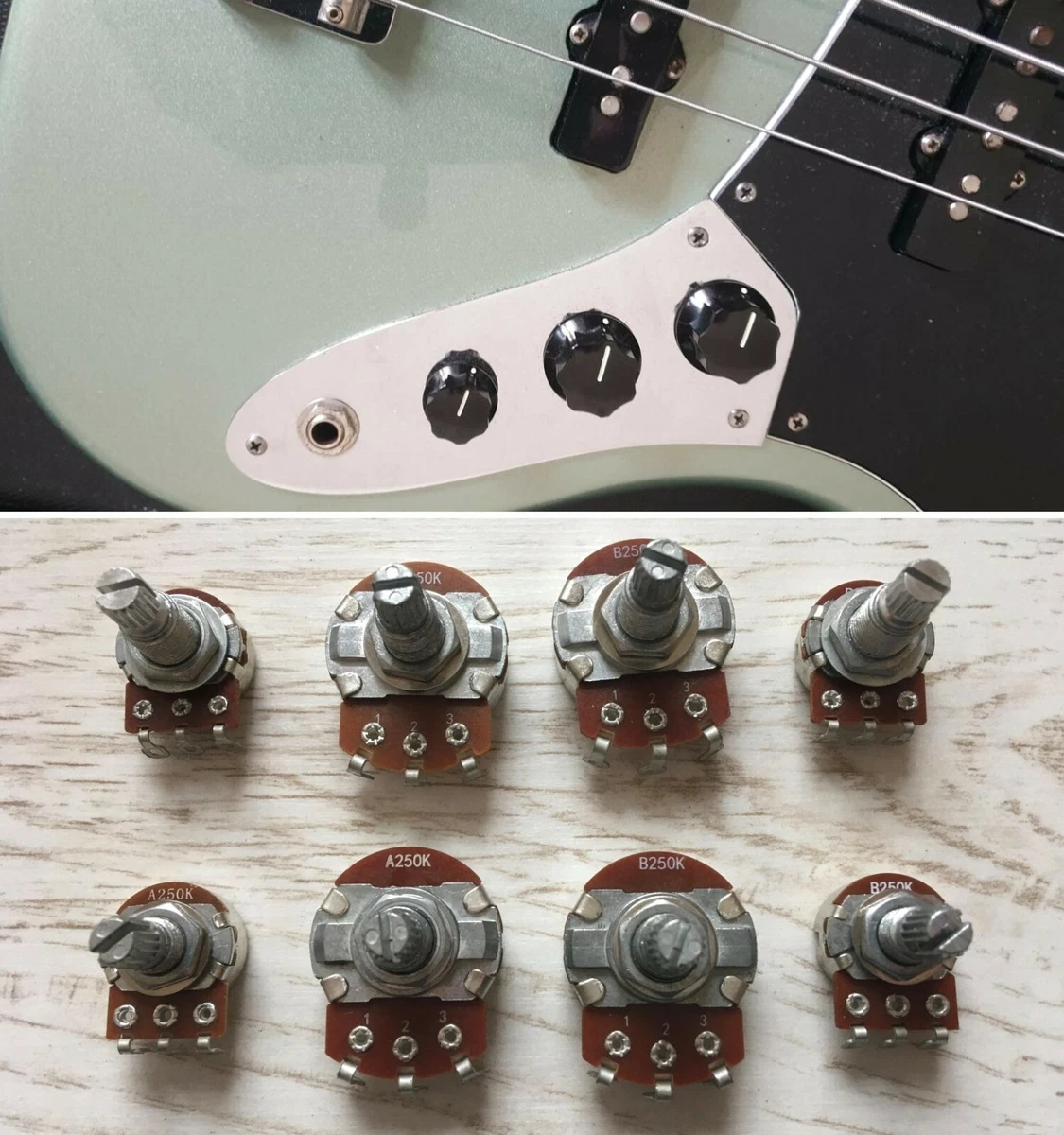 Bass Guitar Jazz Precision Volume Tone Pots Potentiometer A250K