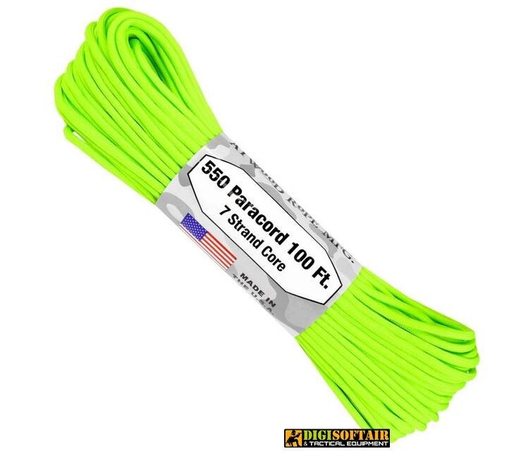 Atwood Rope MFG 550 Paracord 30m Neon Green