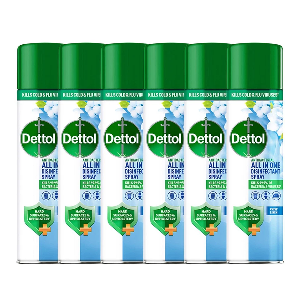 6x Dettol Disinfectant Spray Crisp Linen 300ml