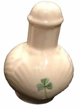 Belleek Irish Shamrock & Sea Shell Porcelain Pepper Shaker Vintage