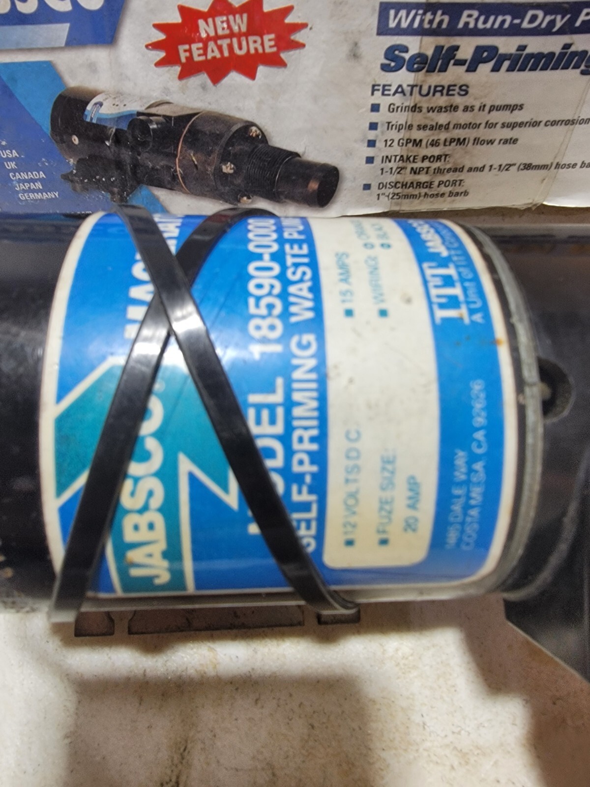 Jabsco 185900000 Macerator Waste Pump 12V DC Marine SelfPriming 21/2