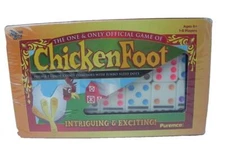 ChickenFoot Professional Size Double 9 color Jumbo Dot Dominoes University Games