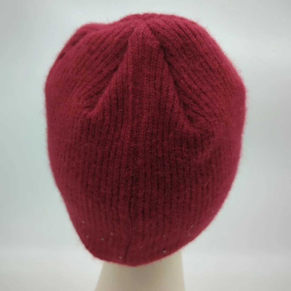 Gorro para mujer Harley Davidson lana angora borgoña bling bordado Foto 4 de 4