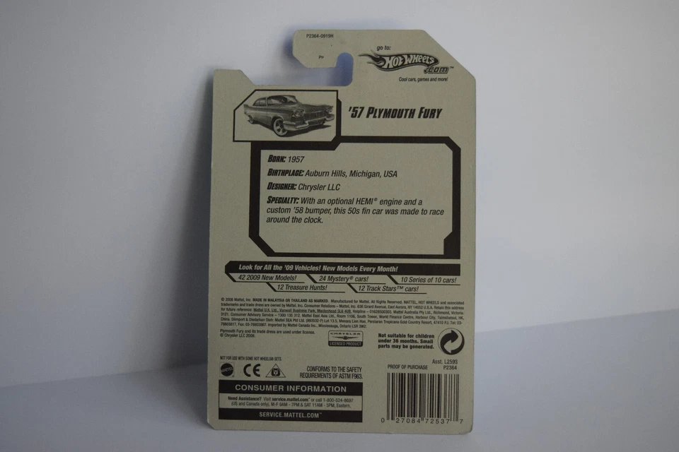 Hot Wheels 2009, Super Treasure Hunt, '57 Plymouth Fury Foto 2 de 2