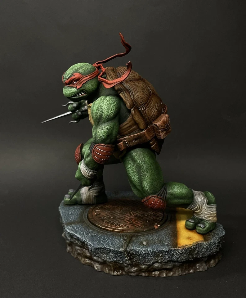TMNT TEENAGE MUTANT NINJA TURTLES statue figure 1/10  RAPHAEL  PRO PAINTED - Immagine 3 di 4