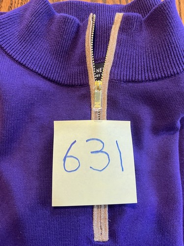 Jones New York Women’s 2x Sweater Purple With Gold Metallic Stripes On Arms/side - Picture 9 of 9