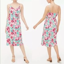NWT J.Crew Sleeveless Wrap Dress •0• Pink Floral Woven Cotton #AO365