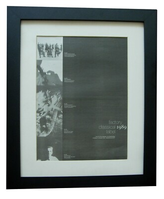 Factory Classic Label + Poster + Anzeige + gerahmt + seltenes Original + 1989 + schneller globaler Versand