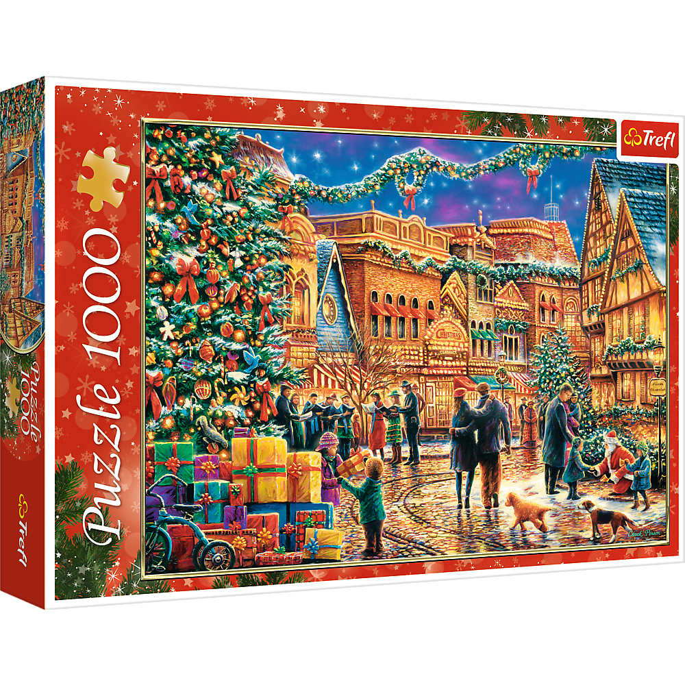 Trefl 1000 Piece Adult Large Christmas Holiday Town Gifts Square Jigsaw