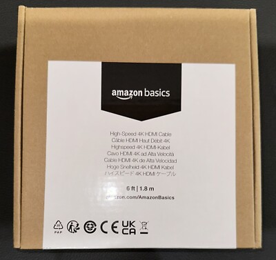 *SEALED* Amazon Basics High-Speed 4K HDMI Cable 6ft 1.8m