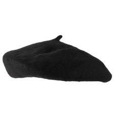 100% Wool Black Beret French Parisian Hat