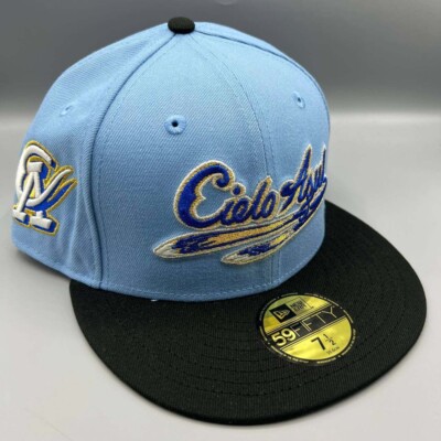 Oklahoma City Dodgers Hat Men 7 1/2 Cielo Azul 59Fifty New Era MiLB Fitted Cap