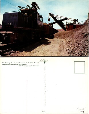 Scoop Shovel and Ore Car Santa Rita Copper Mine NM Postcard