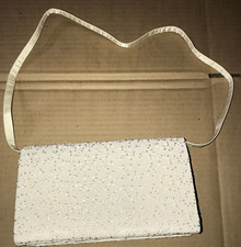 Vintage La Regale White Ivory Lined Evening Purse Stitched Pattern Shoulder Bag