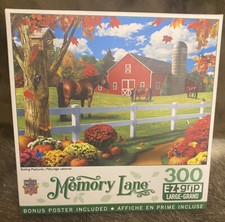 Masterpieces Memory Lane 300 Piece Ez Grip Puzzle Rolling Pastures New Sealed