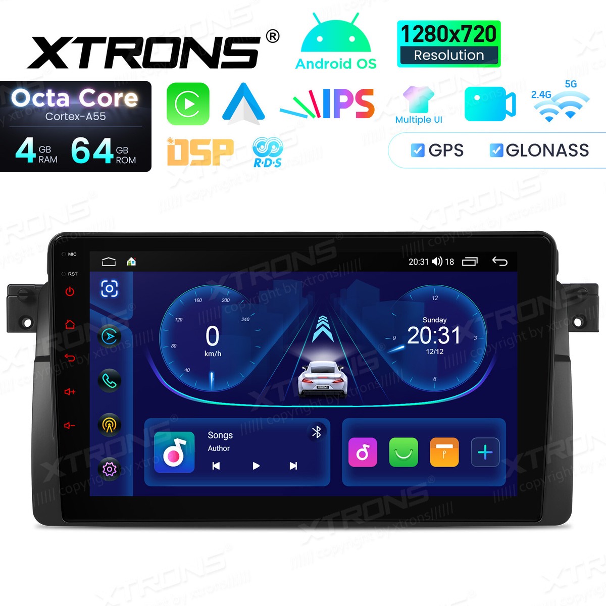 For BMW E46 325 330 328 318i Android 14 4+64GB Car Stereo GPS Nav