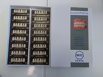 16 Zahngarnituren A2 T2  Merz Dental Kunststoffzähne Made In Germany Lot & CE