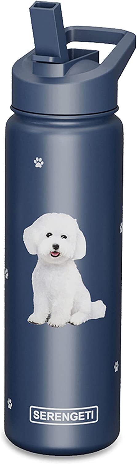 Бутылка для воды E-S Pets из нержавеющей стали 24 унции непроливаемая Бишон 5990₽