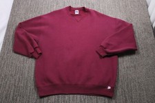 Russell Athletic Men's Crewneck Sweater Red 90s Vintage XL USA Made Blank