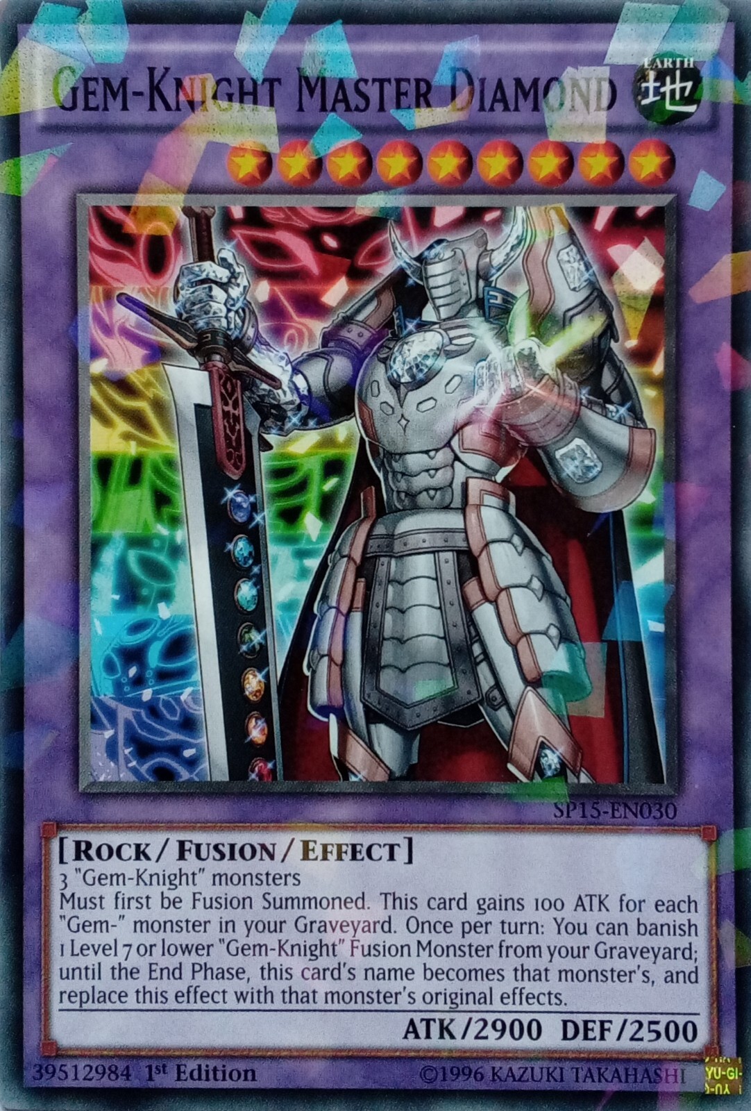 SP15-EN030 GEM-KNIGHT MASTER DIAMOND SHATTERFOIL RARE 1ST EDITION YuGiOh CARD