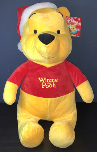 Disney Large Christmas Winnie the Pooh Plush Soft Toy With Tag: 63cm Tall - Picture 1 of 2