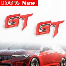 2x Chrome Red Metal Gt Emblem Car Auto Logo Sport Racing Badge Trunk Suv Sticker 2x Chrome Red Metal Gt Emblem Car Auto Logo Sport Racing Badge Trunk Suv Sticker