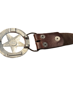 Texas Ranger Fargo Silver USA Belt Buckle and leather belt  display picture 1