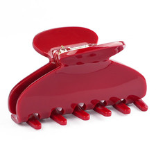 Medium Cute Acetate Hair Claw Clip for Women Girls, 3 Inch Cherry Red Claw Clips