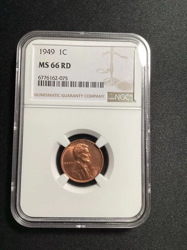 Beautiful High Grade 1949 Lincoln Cent.  NGC GRADED MS66 RED