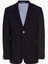 Izod Blazer Youth 12 Husky Navy Blue Lined Button Up Boys Jacket