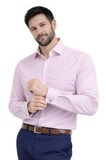 Mens Regular Fit Shirt,Double Cuff,Free Cufflinks,Formal Janeo British Apparel