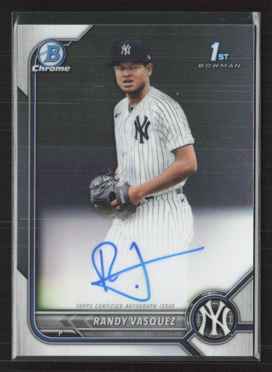 2022 Bowman - Chrome Prospects Autographs #CPA-RV Randy Vasquez - NM/MT+ AU