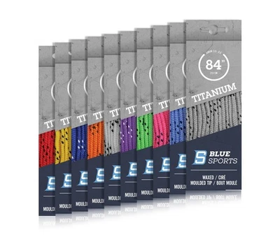 Schnürsenkel Blue Sports Titanium Pro gewachst für Schlittschuhe