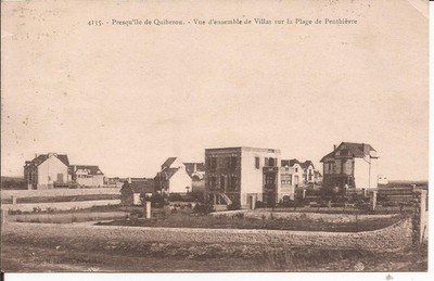 CP 56 PRESQU'ILE DE QUIBERON Gesamtansicht der Villen am Strand von PENTHIEVRE