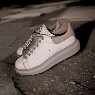 Alexander McQueen White Reflective Oversized Sneakers