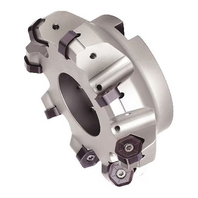 Widia 3954563 Indexable Face Mill, M1200 Series, 4'' Max Cut Dia, High Speed