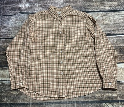 Y2K LL Bean Shirt Womens Large Check Cotton Button Down