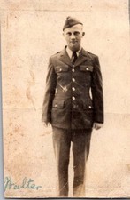 Vintage WWII Era Photo Young Soldier Walter in Uniform Original Snapshot