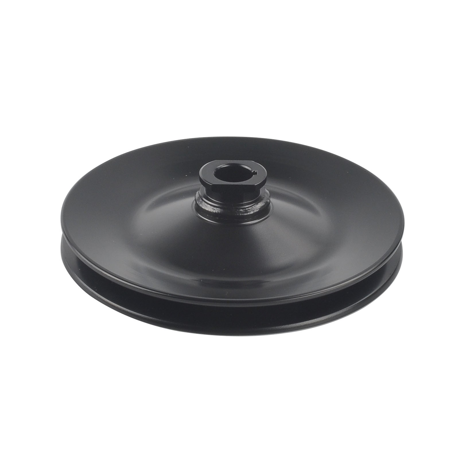 Black 1 Groove Power Steering Pump Pulley For GM Chevy Saginaw V-Belt Key Way