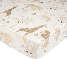 Crane Baby Safari Nursery Decor Crib Sheet, 100 Cotton Crib, Animals