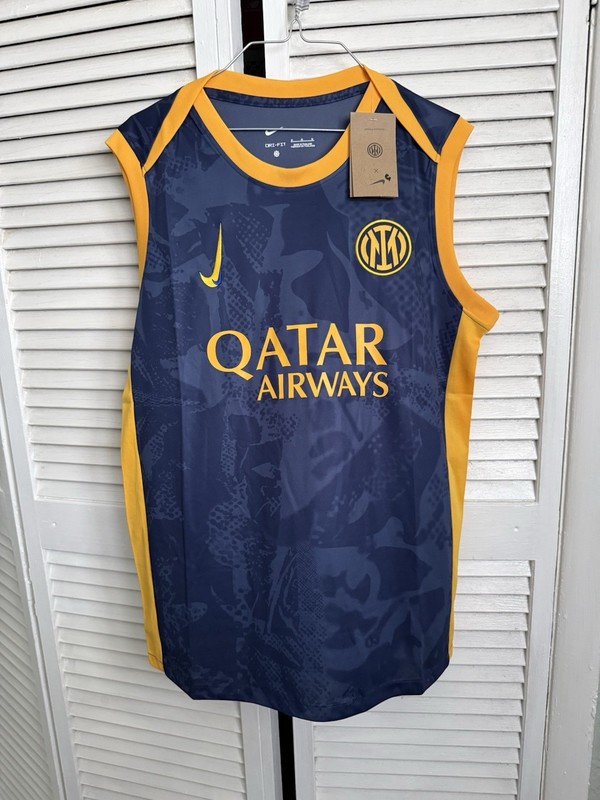 Inter Milan Sleeveless Training Kit Top Size M Blue