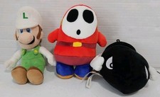 Lot Of 3 Super Mario Plush 6-8 Nintendo Fire Luigi Shy Guy Bullet Tomy