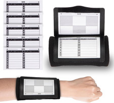 Football Wristbands with 5 Playbook Cards, Clear PVC Windows Wristbands Sports f