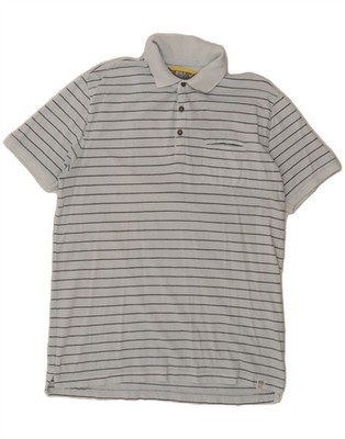 CAMEL ACTIVE Mens Polo Shirt Large Blue Striped Cotton AB19