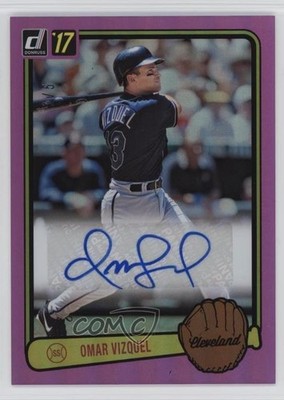 2017 Panini Donruss Retro 1983 Signatures Pink 1/5 Omar Vizquel #RS-OV Auto 1rb3