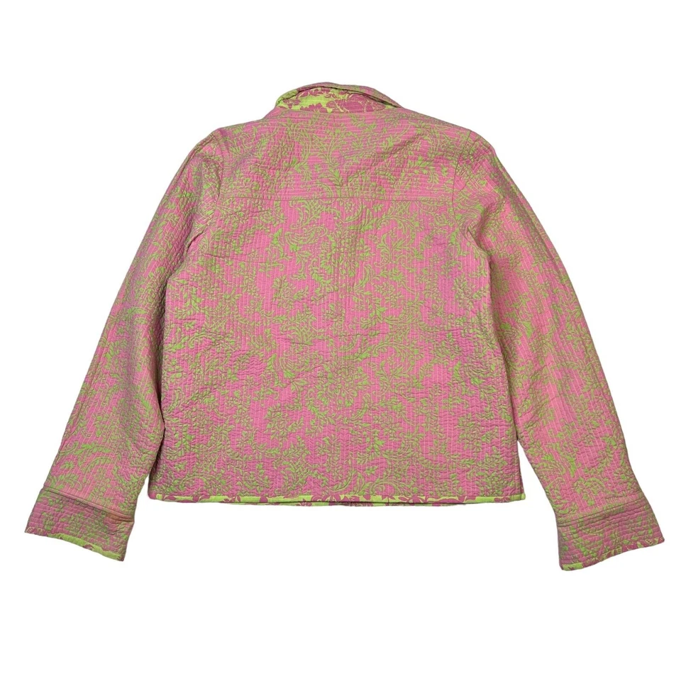 Chaqueta Acolchada Nomadic Traders NTCO Reversible Estampado Floral Rosa Verde M Mediana Foto 4 de 4