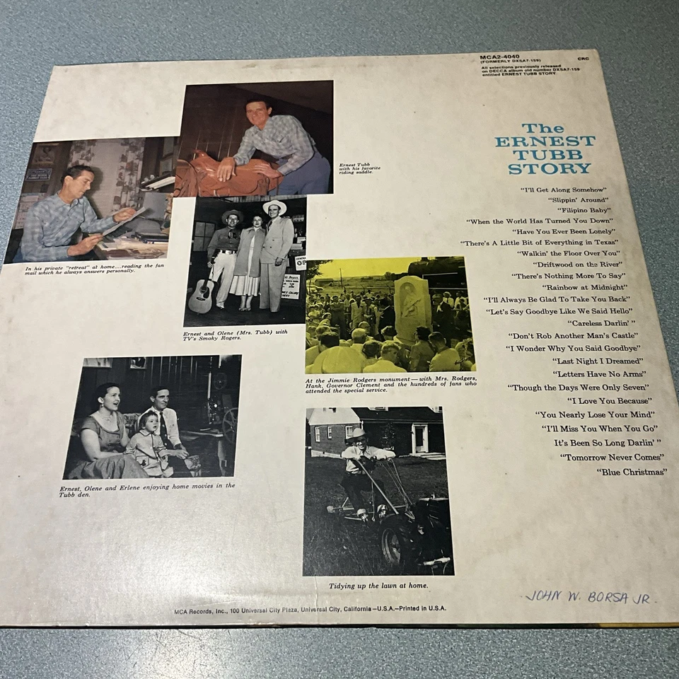 THE ERNEST TUBB STORY, LP record 2 LP Vinyl, - Image 2 of 2